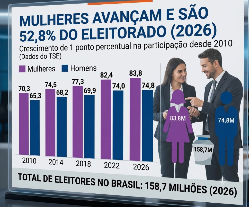Mulheres na democracia: avanço do eleitorado feminino em 2026